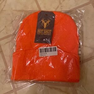 Mens Cuff Knit Blaze Orange Hat
